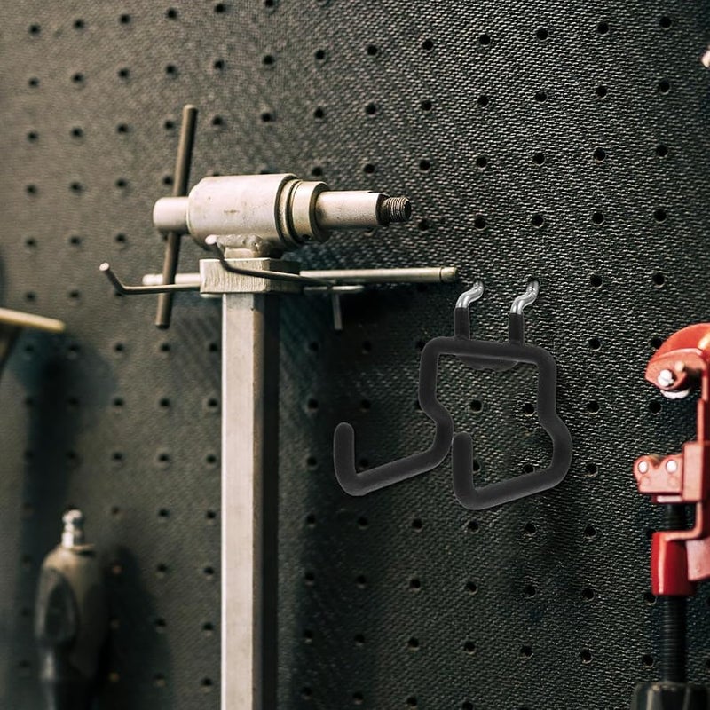 Heavy Duty Black Metal Pegboard Hook For 2.5 Inch Hole Spacing Garage Wall Tool Organizer - Image 5